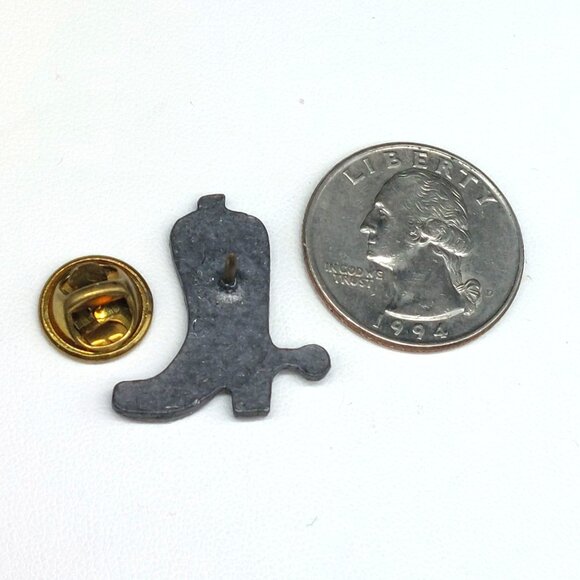 Vintage Cowboy Boot Spur Pin Brooch, Silver-Tone Western Lapel Jewelry - Picture 2 of 2